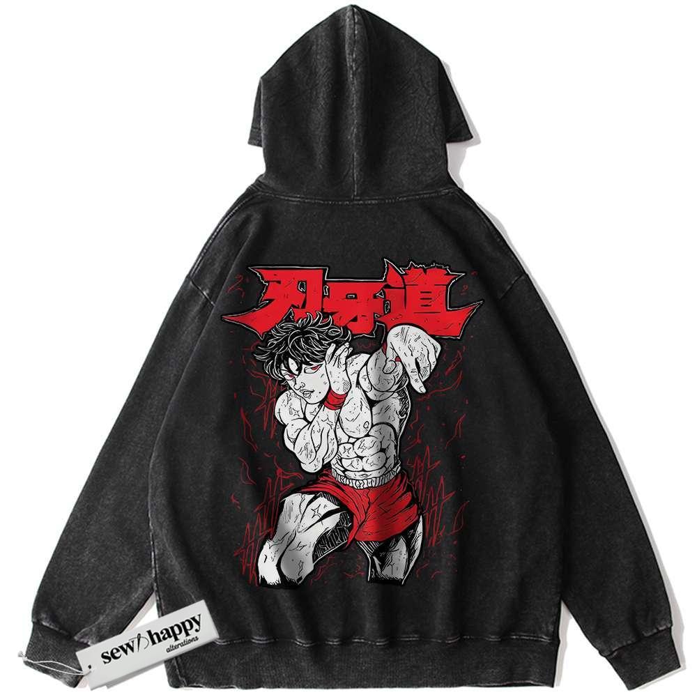 Wash Hoodie Baki Hanma Hoodie, Anime Hoodie, Vintage Hoodie