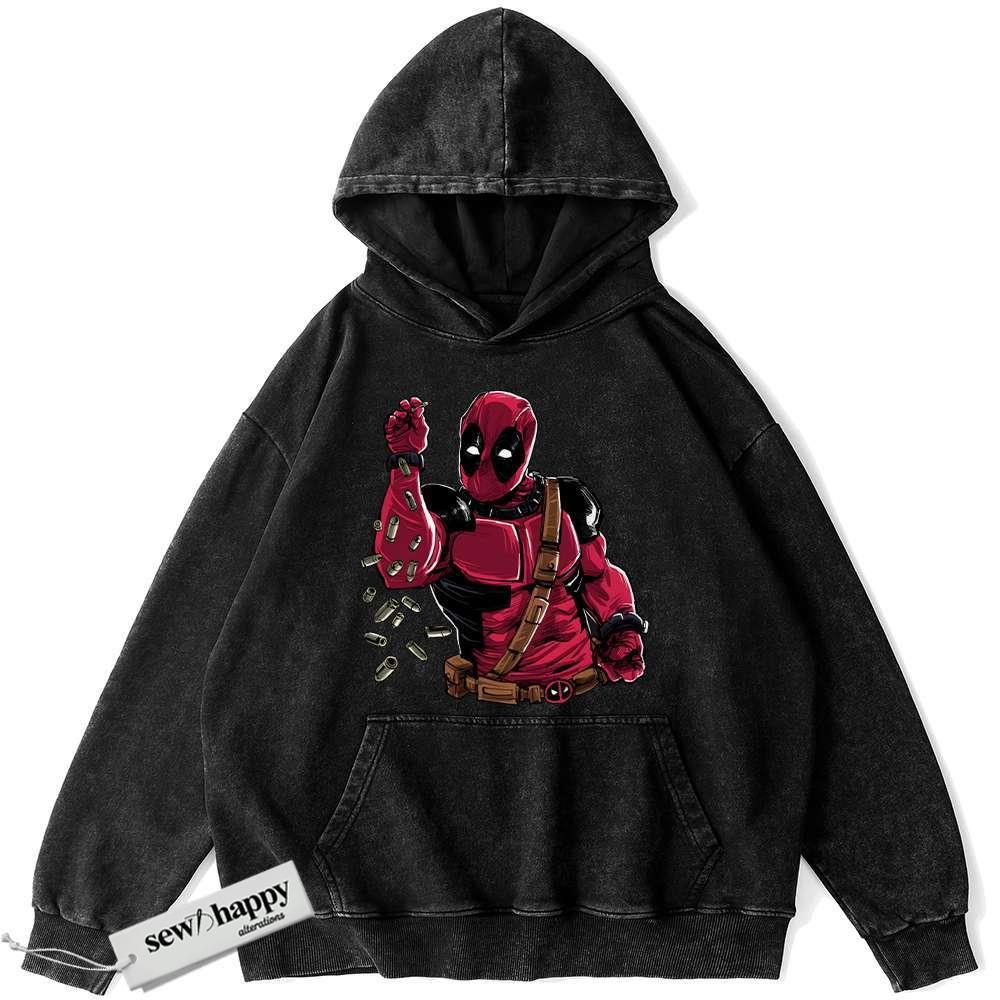 Wash Hoodie Deadpool Hoodie, Marvel Comics Hoodie, Vintage Hoodie