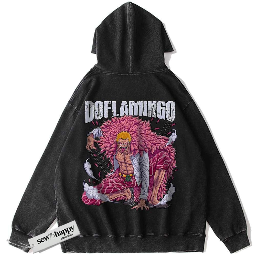 Wash Hoodie Donquixote Doflamingo Hoodie, One Piece Hoodie, Anime Hoodie, Vintage Hoodie