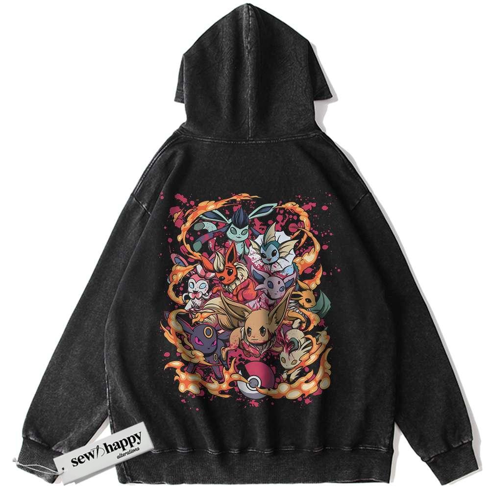 Wash Hoodie Eevee Hoodie, Pokemon Hoodie, Anime Hoodie, Vintage Hoodie