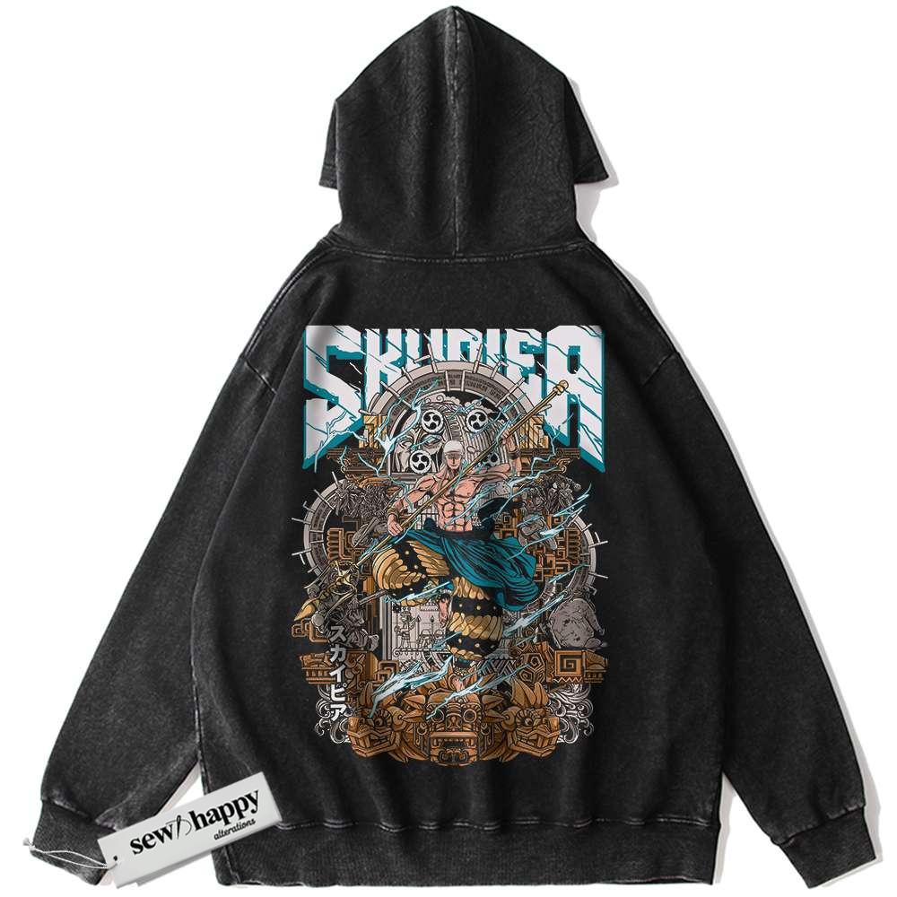 Wash Hoodie Enel Hoodie, One Piece Hoodie, Anime Hoodie, Vintage Hoodie