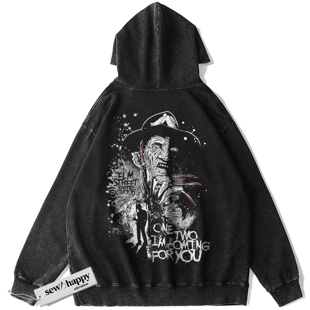Wash Hoodie Freddy Krueger Hoodie, A Nightmare on Elm Street Hoodie, Halloween Hoodie, Horror Hoodie, Vintage Hoodie