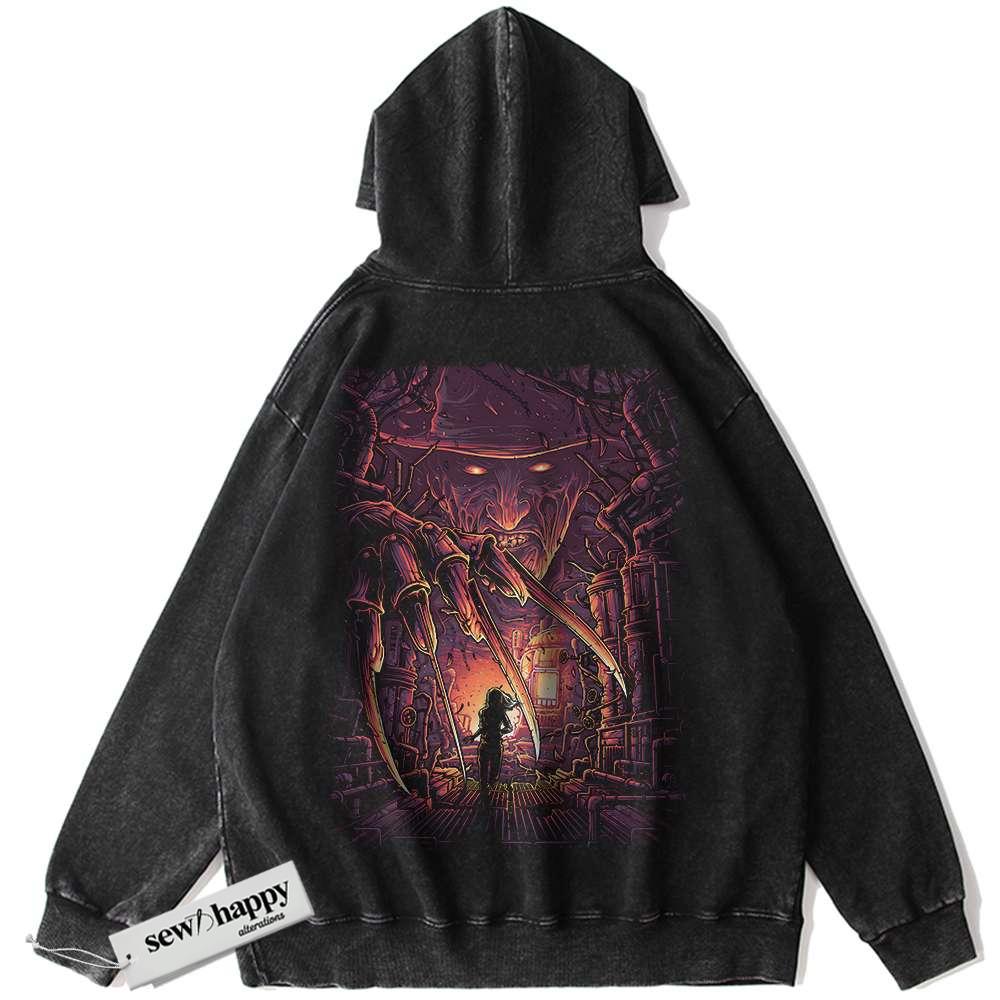 Wash Hoodie Freddy Krueger Hoodie, A Nightmare on Elm Street Hoodie, Halloween Hoodie, Horror Hoodie, Vintage Hoodie