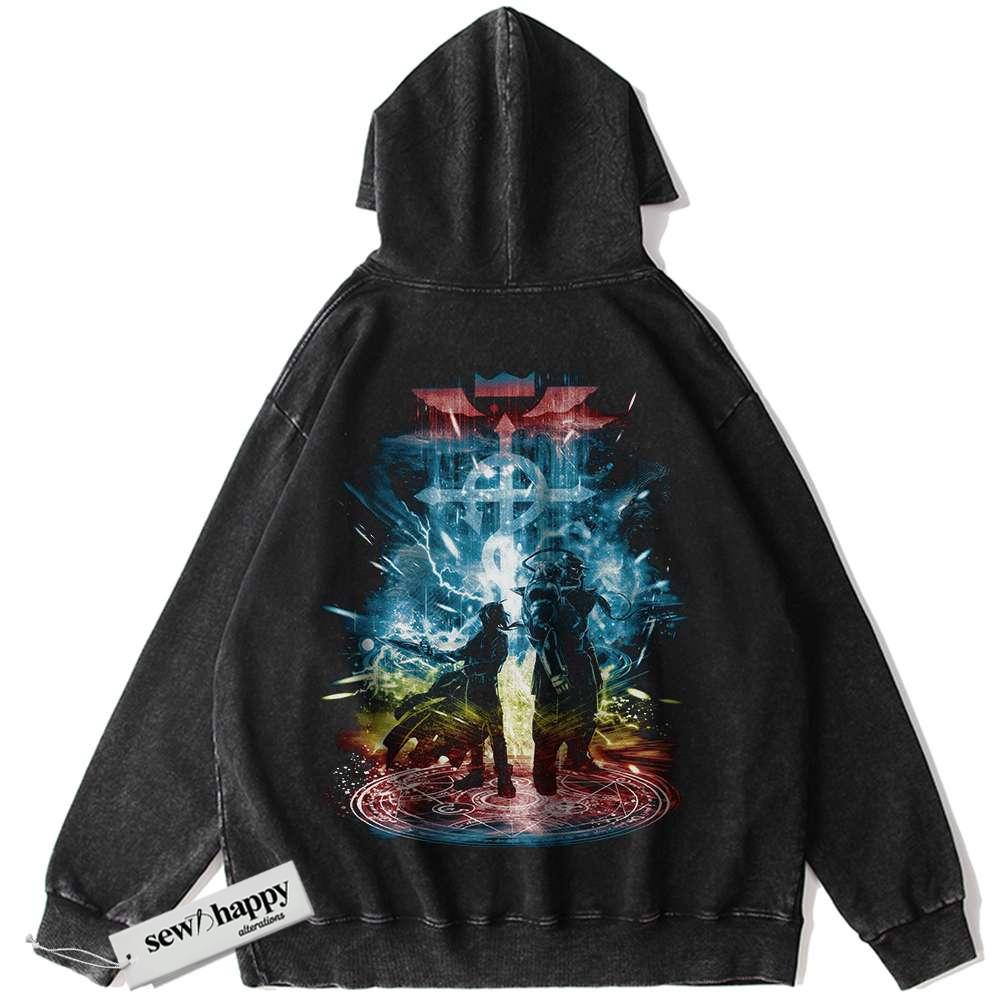 Wash Hoodie Fullmetal Alchemist Hoodie, Anime Hoodie, Vintage Hoodie