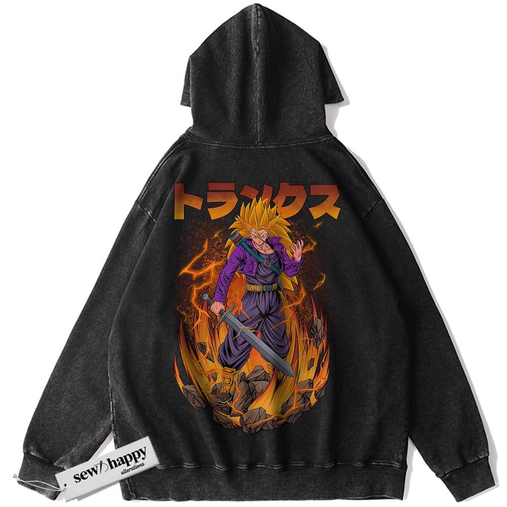 Wash Hoodie Future Trunks Hoodie, Dragon Ball Z Hoodie, DBZ Hoodie, Anime Hoodie, Vintage Hoodie