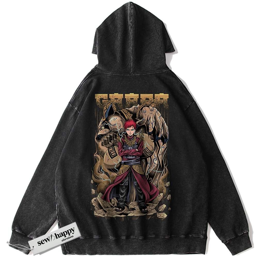 Wash Hoodie Gaara Hoodie, Naruto Hoodie, Anime Hoodie, Vintage Hoodie