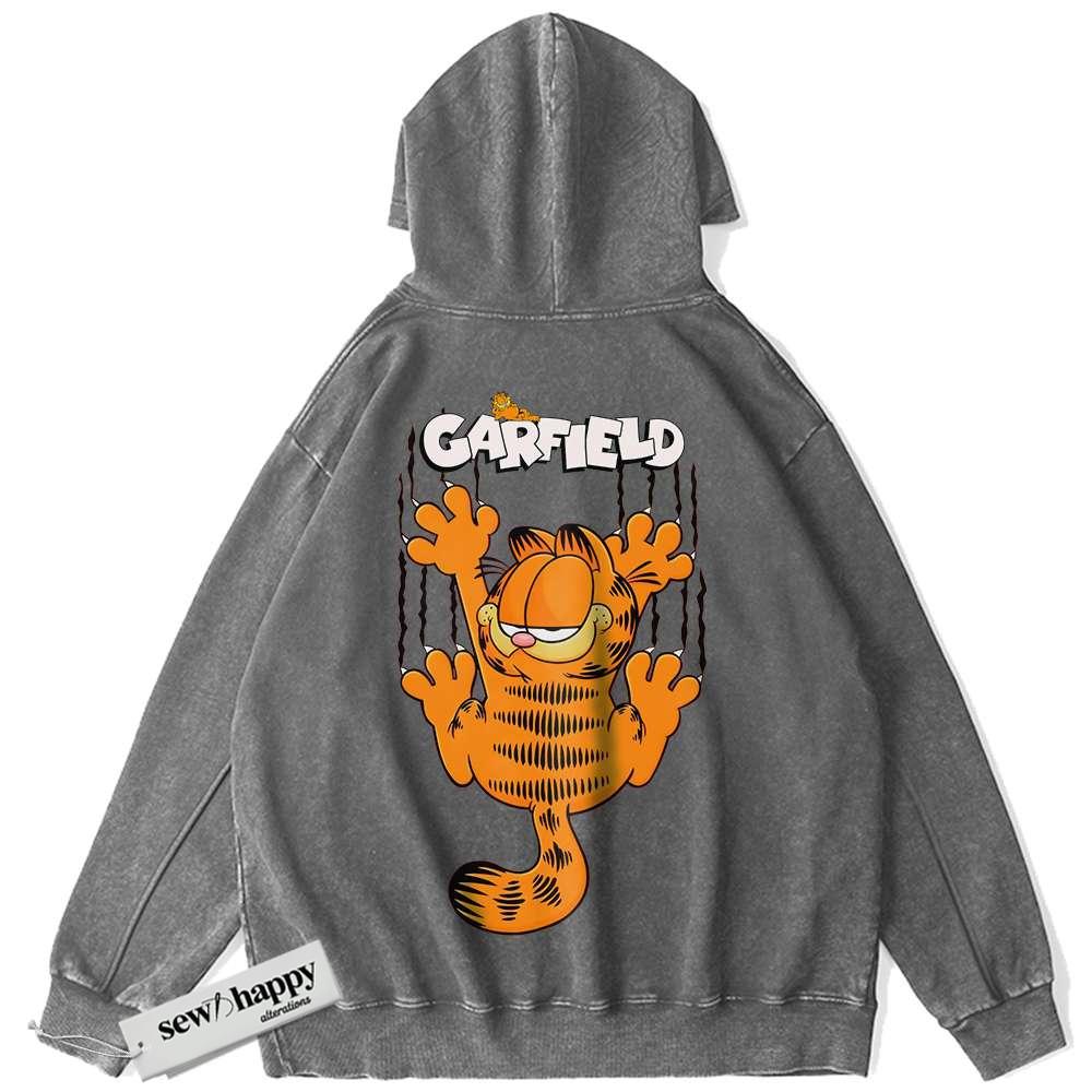 Wash Hoodie Garfield Hoodie, Animated Hoodie, Vintage Hoodie