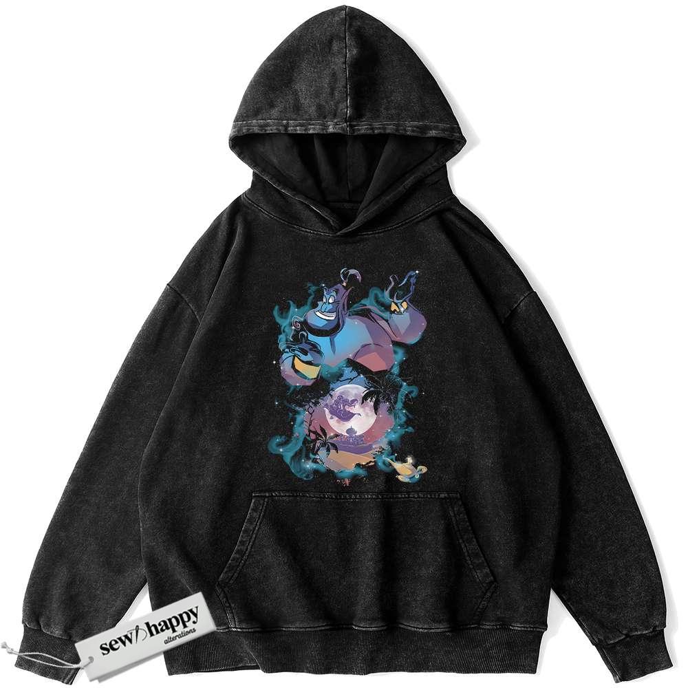 Wash Hoodie Genie Hoodie, Aladdin Hoodie, Disney Hoodie, Animated Hoodie, Vintage Hoodie