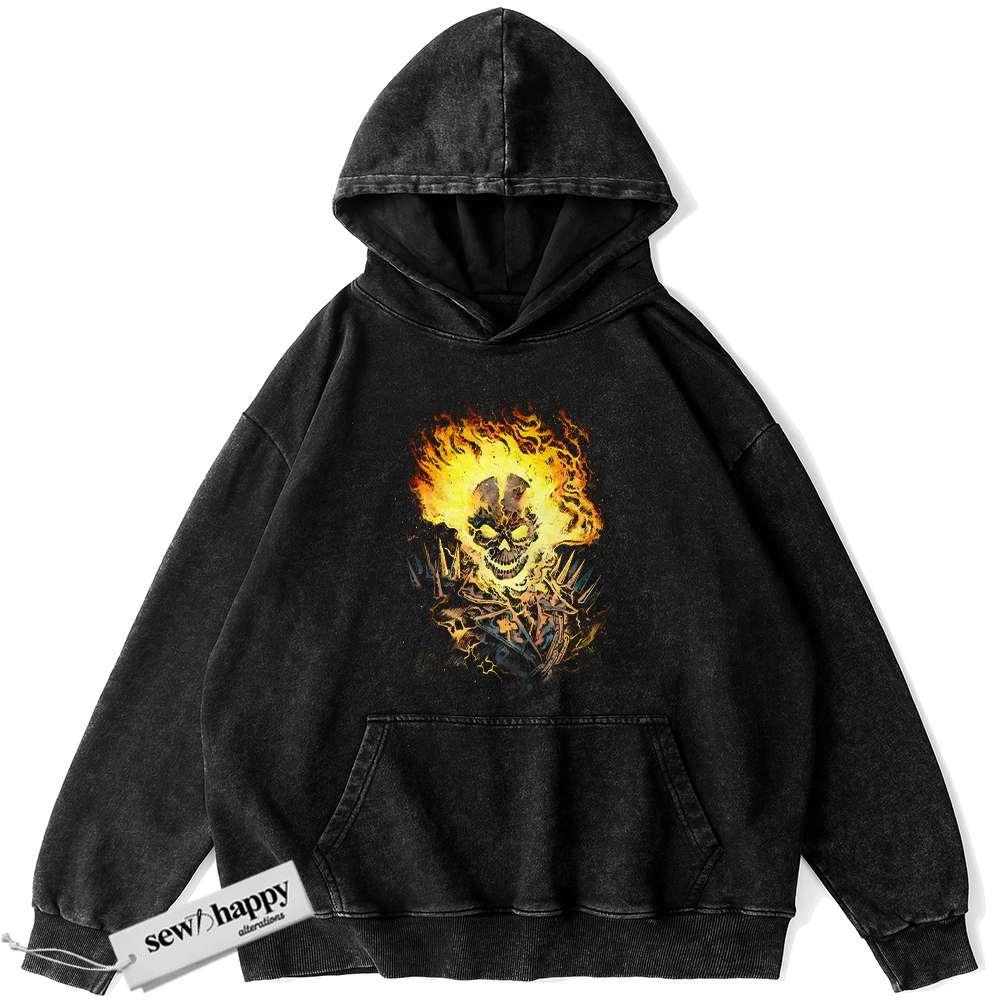 Wash Hoodie Ghost Rider Hoodie, Marvel Comics Hoodie, Vintage Hoodie
