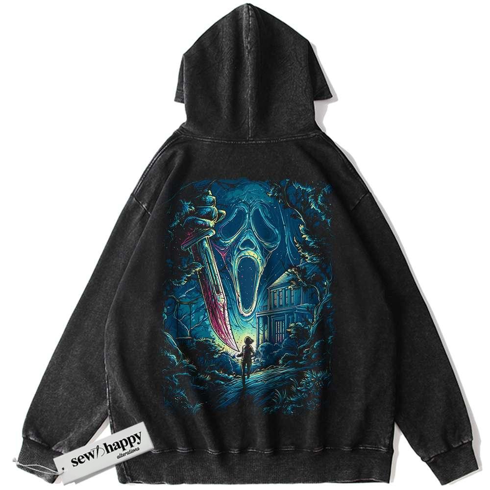Wash Hoodie Ghostface Hoodie, Scream Hoodie, Halloween Hoodie, Horror Hoodie, Vintage Hoodie