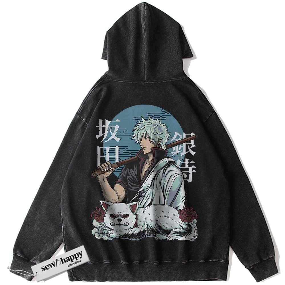 Wash Hoodie Gintoki Sakata Hoodie, Gintama Hoodie, Anime Hoodie, Vintage Hoodie