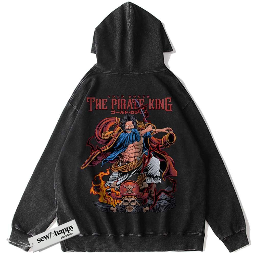 Wash Hoodie Gol D Roger Hoodie, One Piece Hoodie, Anime Hoodie, Vintage Hoodie