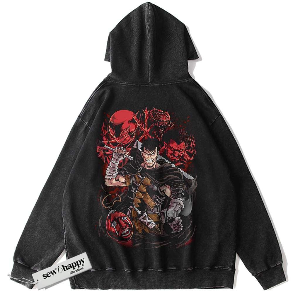 Wash Hoodie Guts Hoodie, Berserk Hoodie, Anime Hoodie, Vintage Hoodie