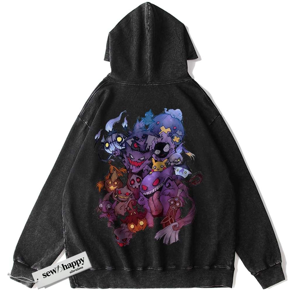 Wash Hoodie Halloween Pokemon Hoodie, Anime Hoodie, Vintage Hoodie