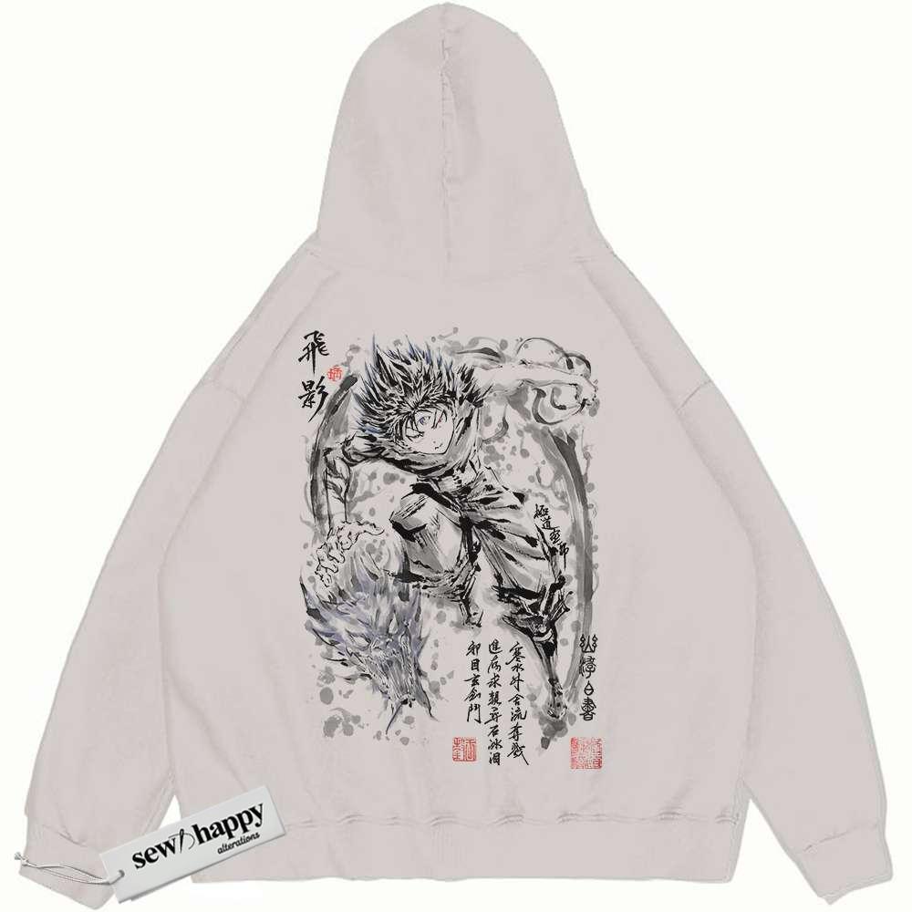 Wash Hoodie Hiei Hoodie, YuYu Hakusho Hoodie, Anime Hoodie, Vintage Hoodie