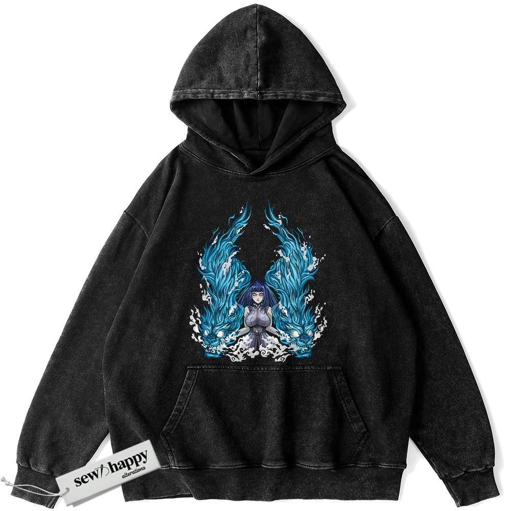 Wash Hoodie Hinata Hyuga Hoodie, Naruto Hoodie, Anime Hoodie, Vintage Hoodie
