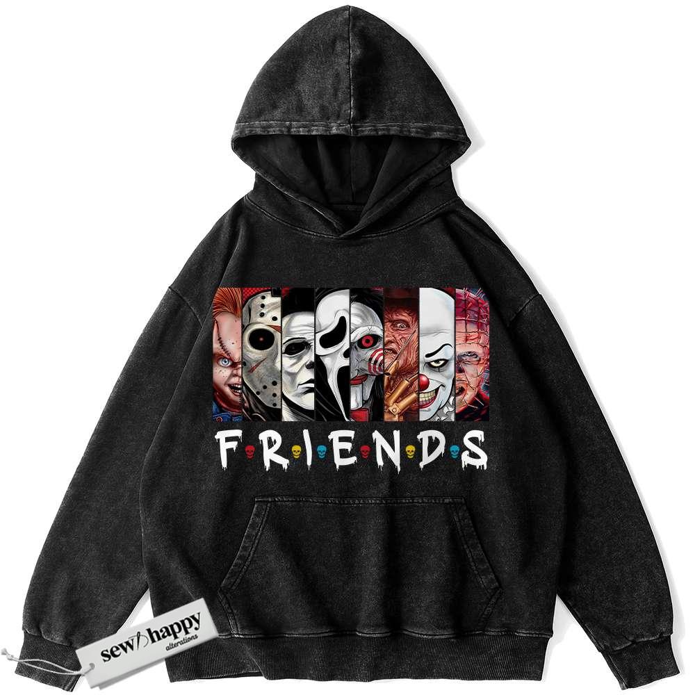 Wash Hoodie Horror Friends Hoodie, Movie Hoodie, Vintage Hoodie