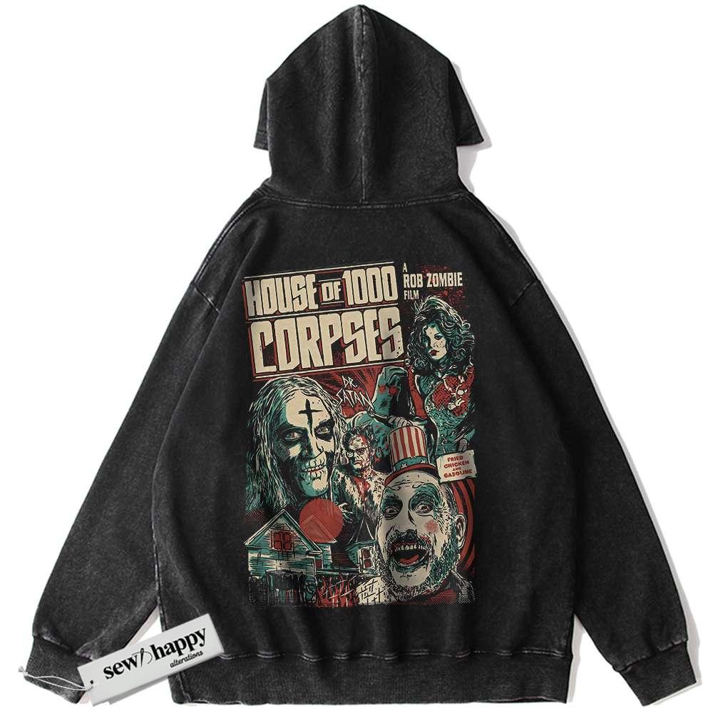 Wash Hoodie House of 1000 Corpses Hoodie, Halloween Hoodie, Horror Movie Hoodie, Vintage Hoodie