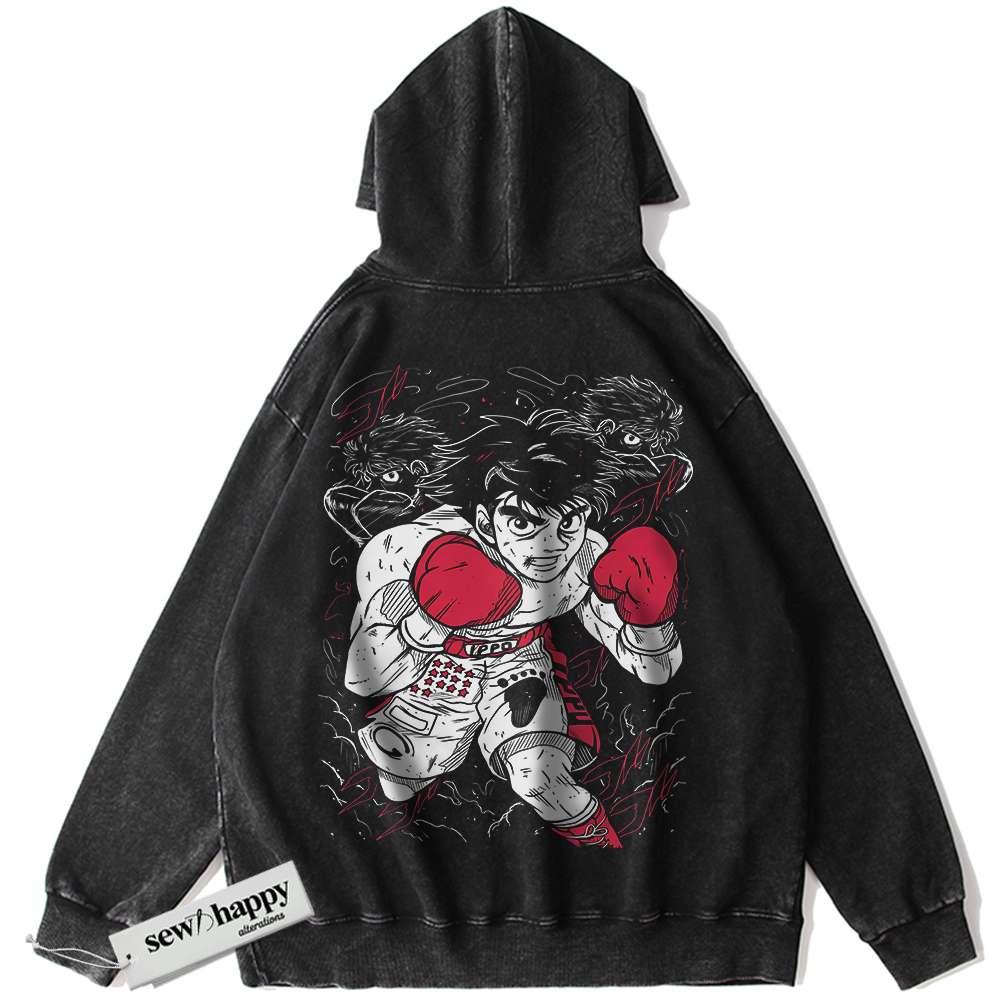 Wash Hoodie Ippo Makunouchi Hoodie, Hajime no Ippo Hoodie, Anime Hoodie, Vintage Hoodie