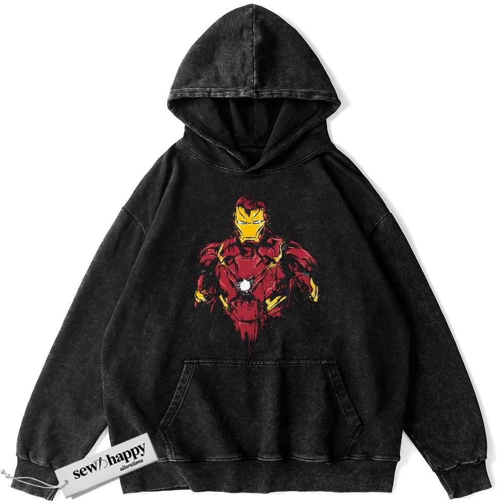 Wash Hoodie Iron Man Hoodie, Marvel Comics Hoodie, Vintage Hoodie