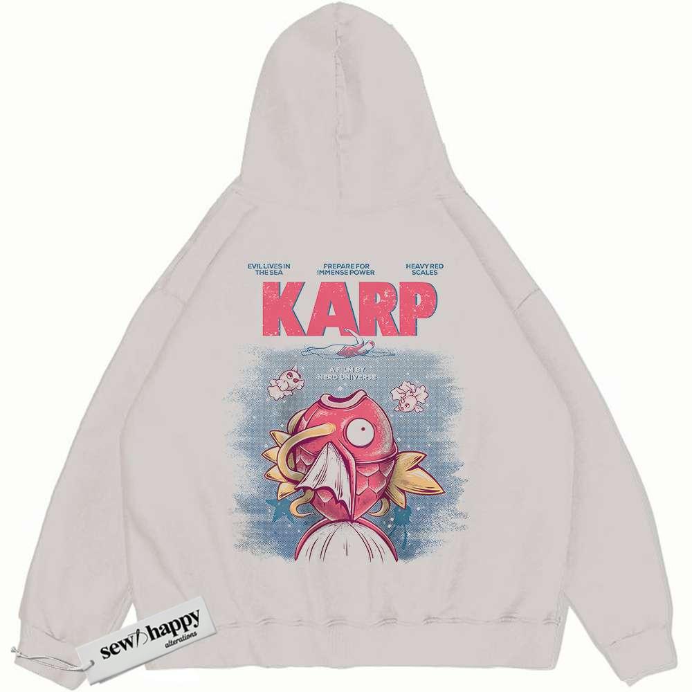 Wash Hoodie Jaws x Magikarp Hoodie, Pokemon Hoodie, Anime Hoodie, Vintage Hoodie