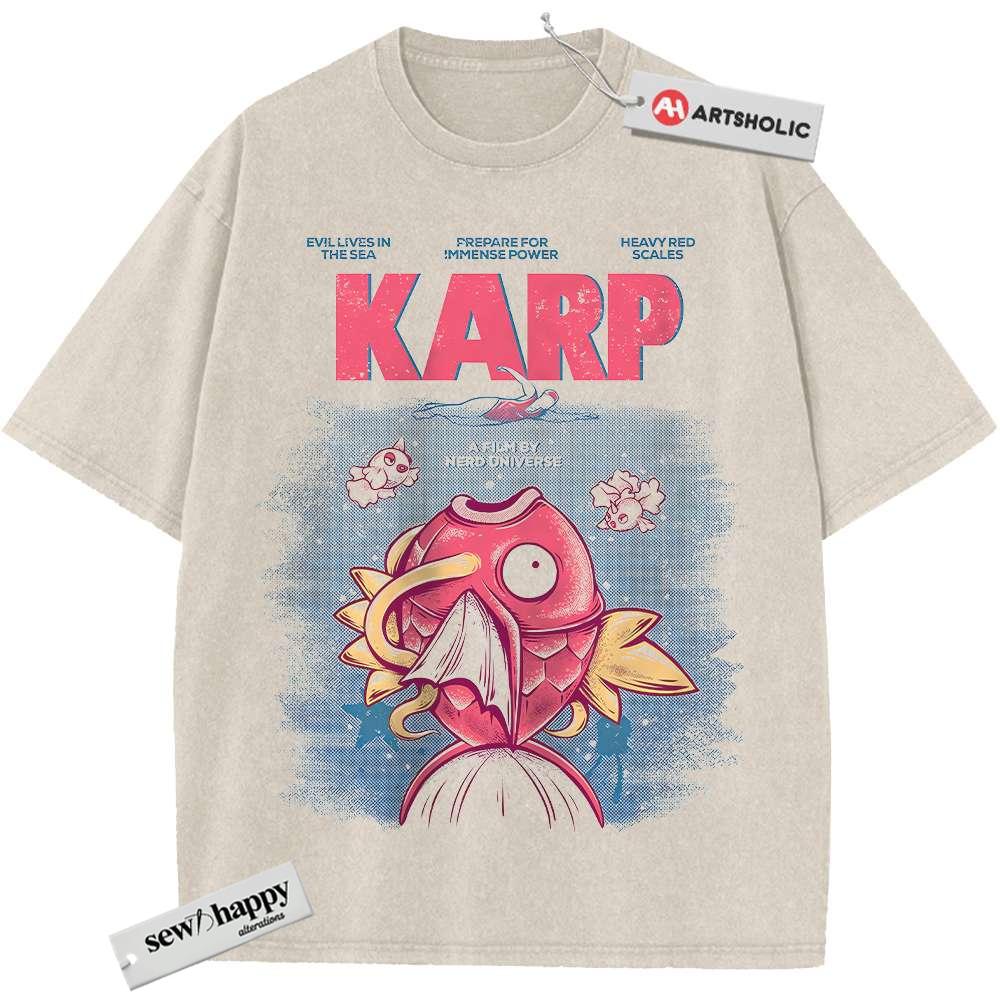 Wash Hoodie Jaws x Magikarp Shirt, Pokemon shirt, Anime Shirt, Vintage T-Shirt