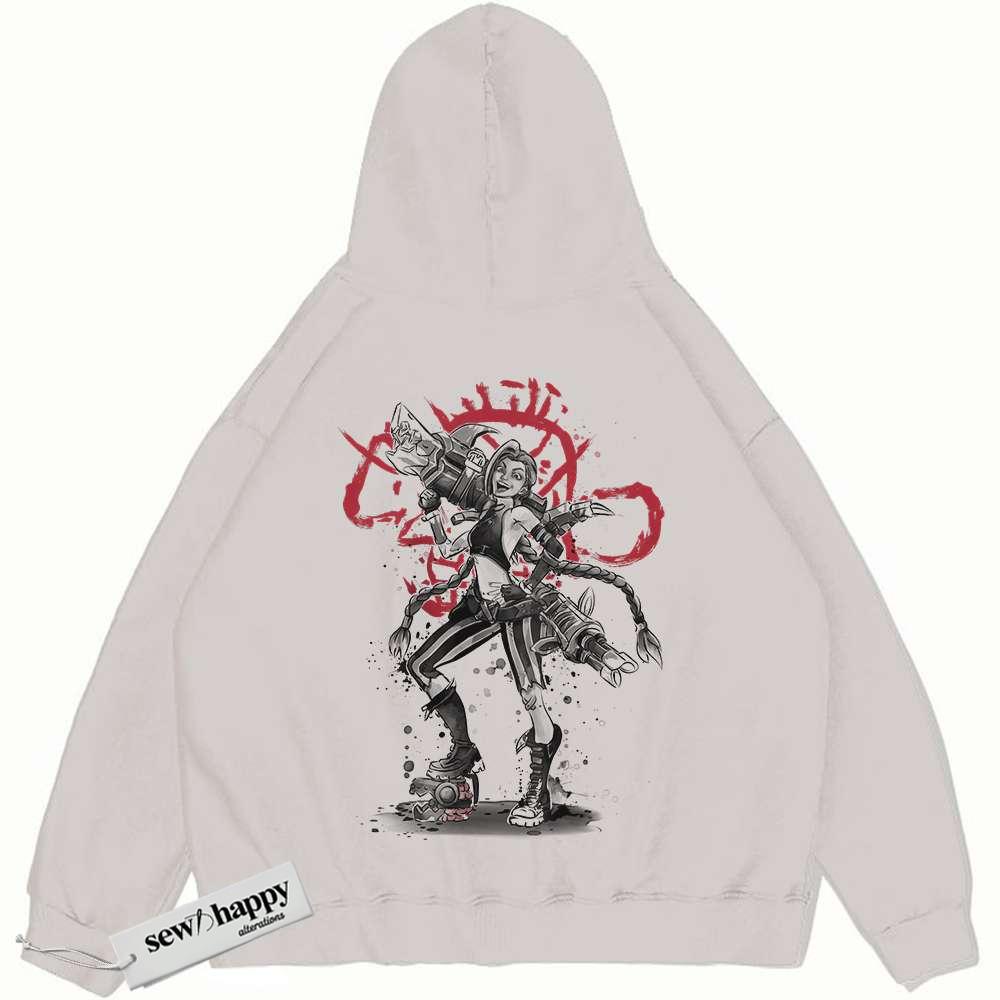 Wash Hoodie Jinx Hoodie, League of Legends Hoodie, LoL Hoodie, Game Hoodie, Vintage Hoodie