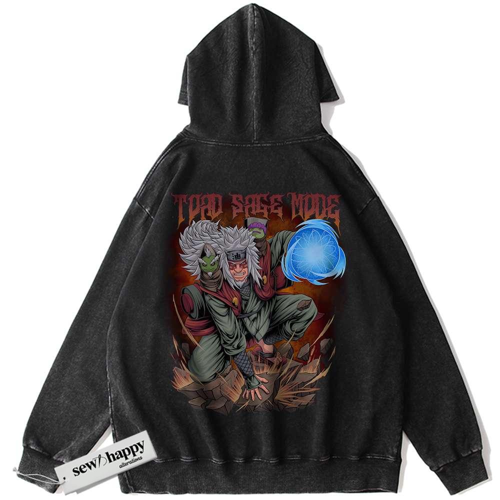 Wash Hoodie Jiraiya Hoodie, Naruto Hoodie, Anime Hoodie, Vintage Hoodie