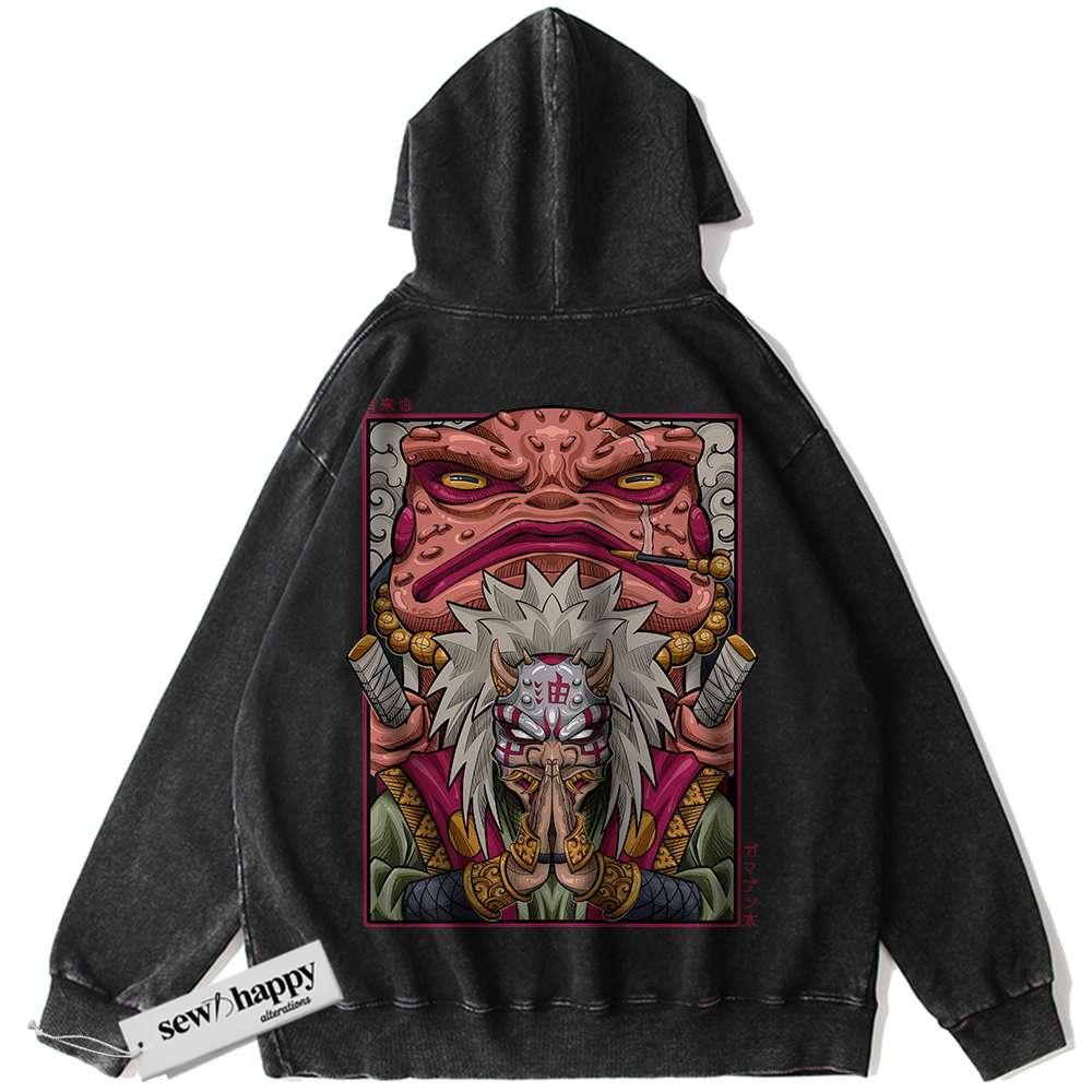 Wash Hoodie Jiraiya Hoodie, Naruto Hoodie, Anime Hoodie, Vintage Hoodie - Image 1