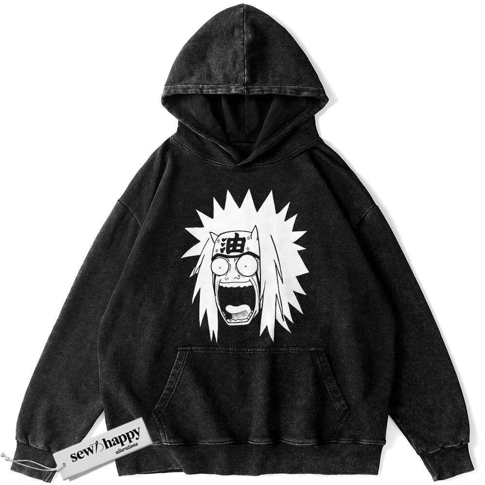 Wash Hoodie Jiraiya Hoodie, Naruto Hoodie, Anime Hoodie, Vintage Hoodie