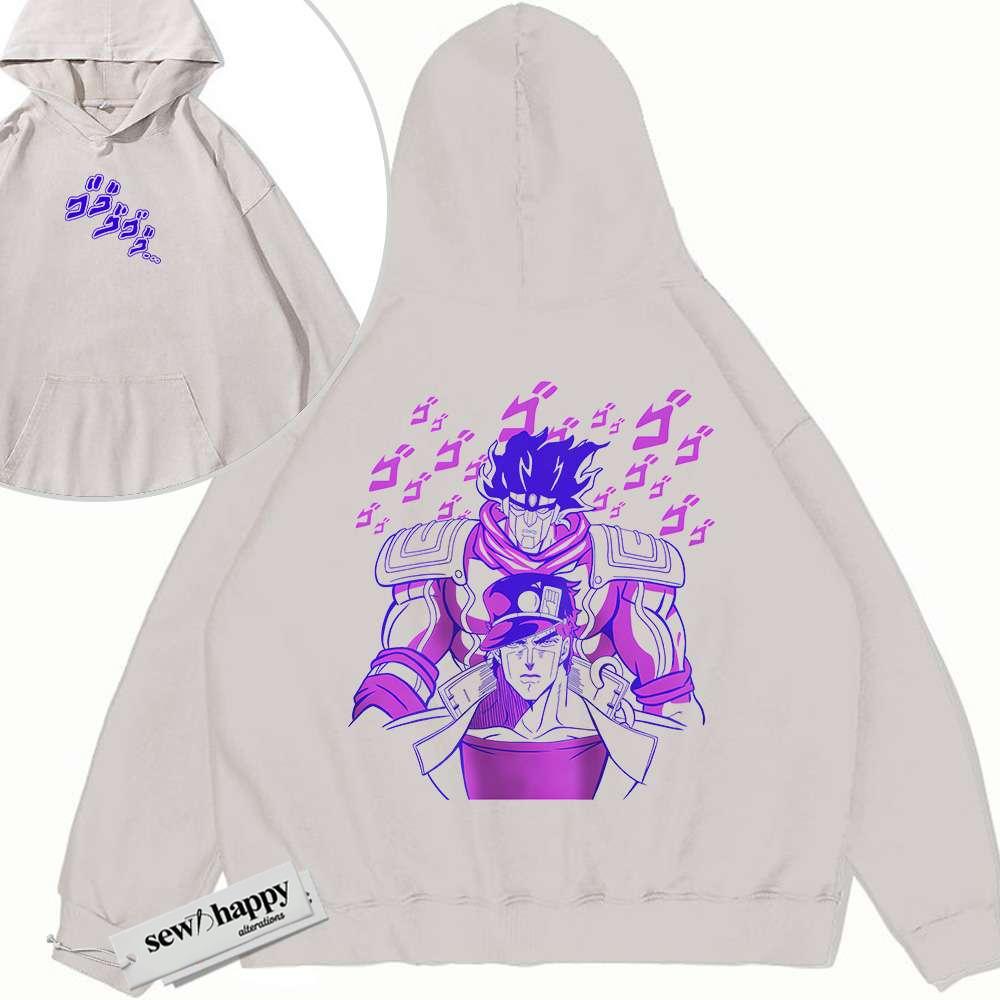 Wash Hoodie Jotaro Kujo Hoodie, JoJo's Bizarre Adventure Hoodie, Anime Hoodie, Vintage Hoodie 2-Sided - Image 1