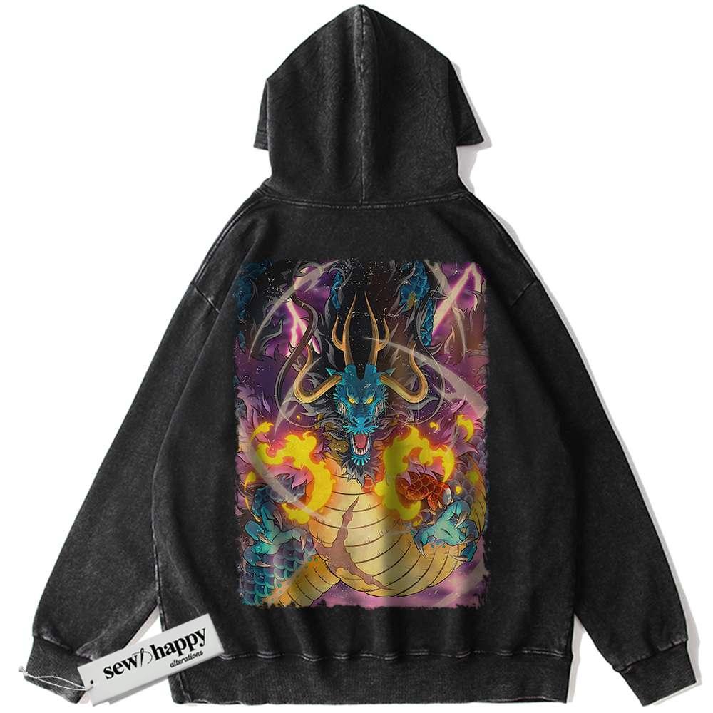 Wash Hoodie Kaido Hoodie, One Piece Hoodie, Anime Hoodie, Vintage Hoodie