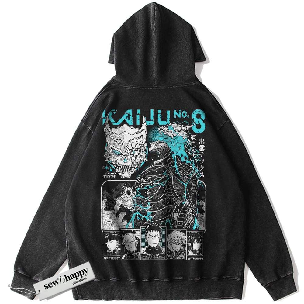 Wash Hoodie Kaiju No 8 Hoodie, Anime Hoodie, Vintage Hoodie