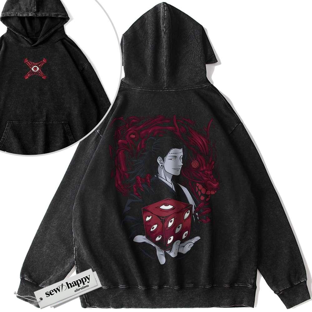 Wash Hoodie Kenjaku Hoodie, Jujutsu Kaisen Hoodie, Anime Hoodie, Vintage Hoodie 2-Sided