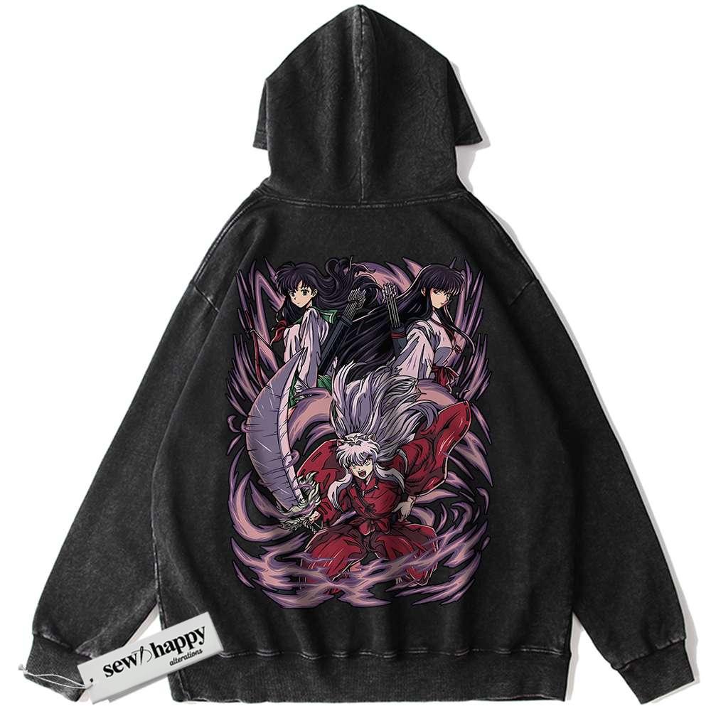 Wash Hoodie Kikyo Hoodie, Kagome Hoodie, Inuyasha Hoodie, Anime Hoodie, Vintage Hoodie