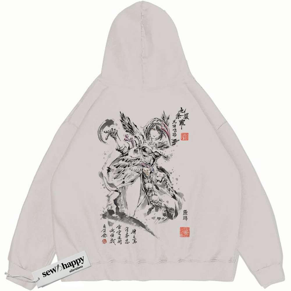 Wash Hoodie Kujou Sara Hoodie, Genshin Impact Hoodie, Game Hoodie, Vintage Hoodie