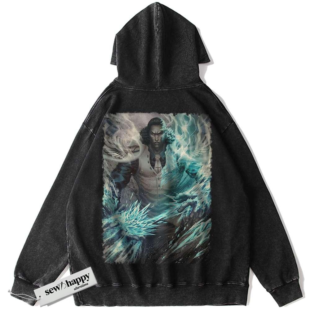 Wash Hoodie Kuzan Hoodie, Aokiji Hoodie, One Piece Hoodie, Anime Hoodie, Vintage Hoodie