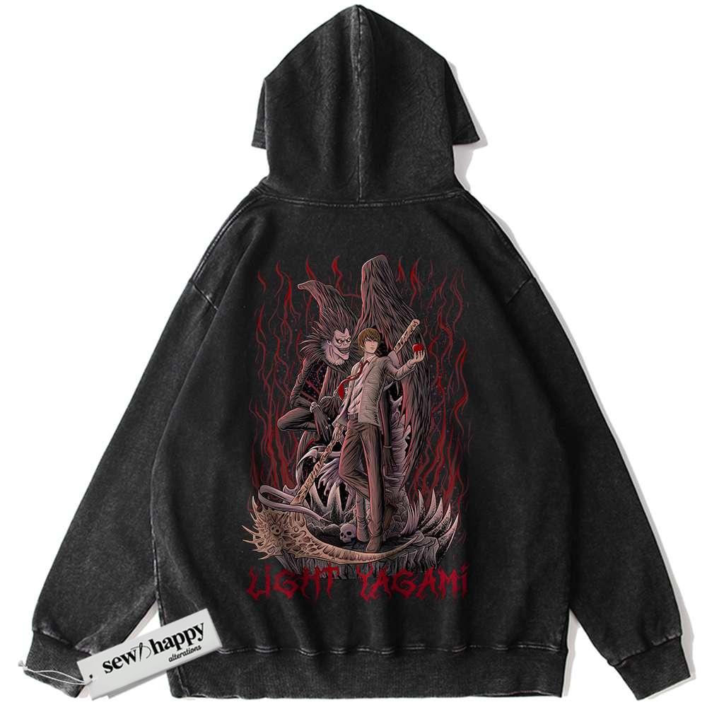 Wash Hoodie Light Yagami Hoodie, Ryuk Hoodie, Death Note Hoodie, Anime Hoodie, Vintage Hoodie