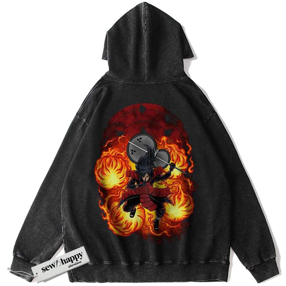 Wash Hoodie Madara Uchiha Hoodie, Naruto Hoodie, Anime Hoodie, Vintage Hoodie