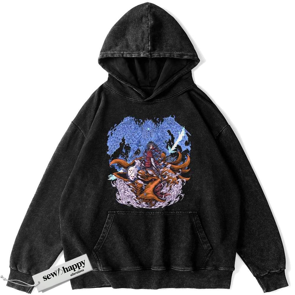 Wash Hoodie Madara Uchiha Hoodie, Naruto Hoodie, Anime Hoodie, Vintage Hoodie