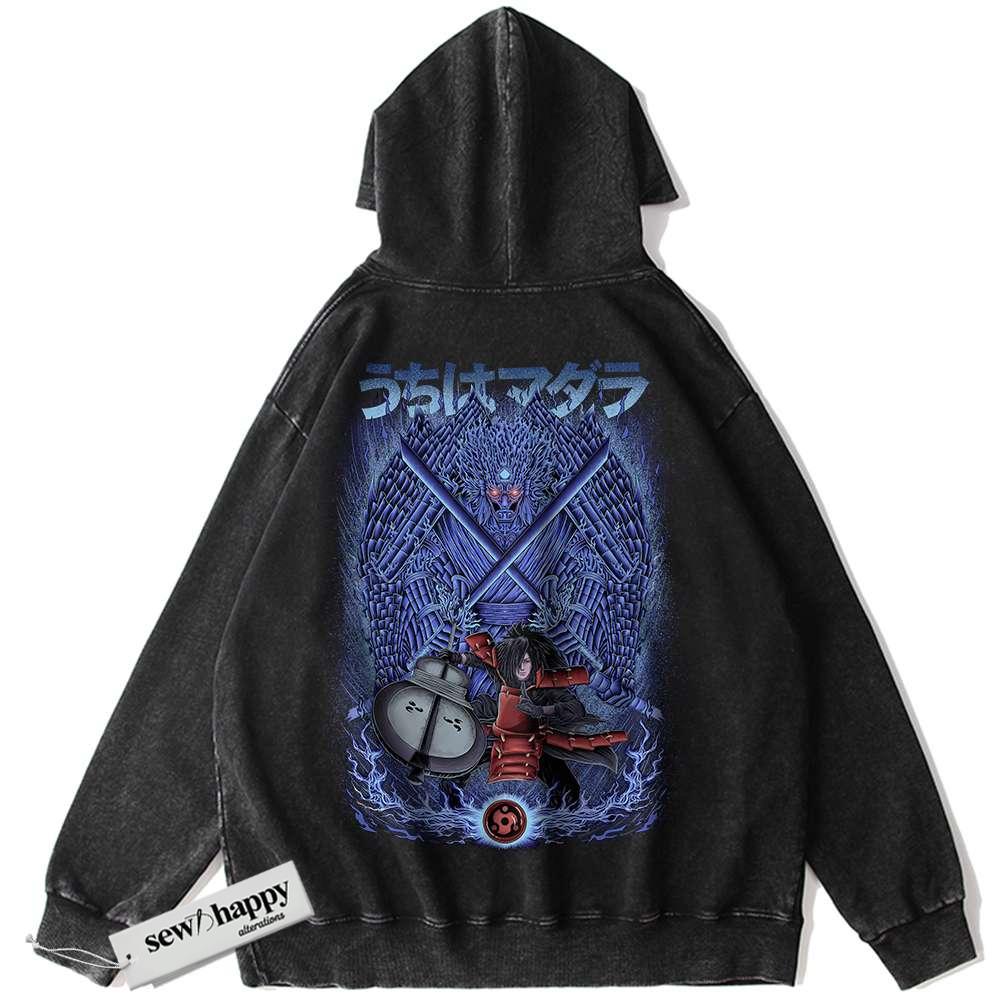 Wash Hoodie Madara Uchiha Hoodie, Naruto Hoodie, Anime Hoodie, Vintage Hoodie