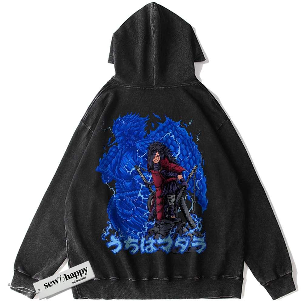 Wash Hoodie Madara Uchiha Hoodie, Naruto Hoodie, Anime Hoodie, Vintage Hoodie