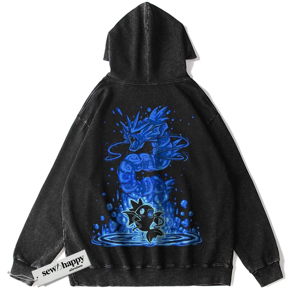 Wash Hoodie Magikarp Hoodie, Gyarados Hoodie, Pokemon Hoodie, Anime Hoodie, Vintage Hoodie