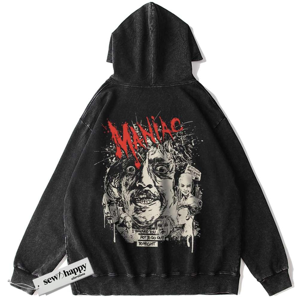 Wash Hoodie Maniac Hoodie, Halloween Hoodie, Horror Movie Hoodie, Vintage Hoodie