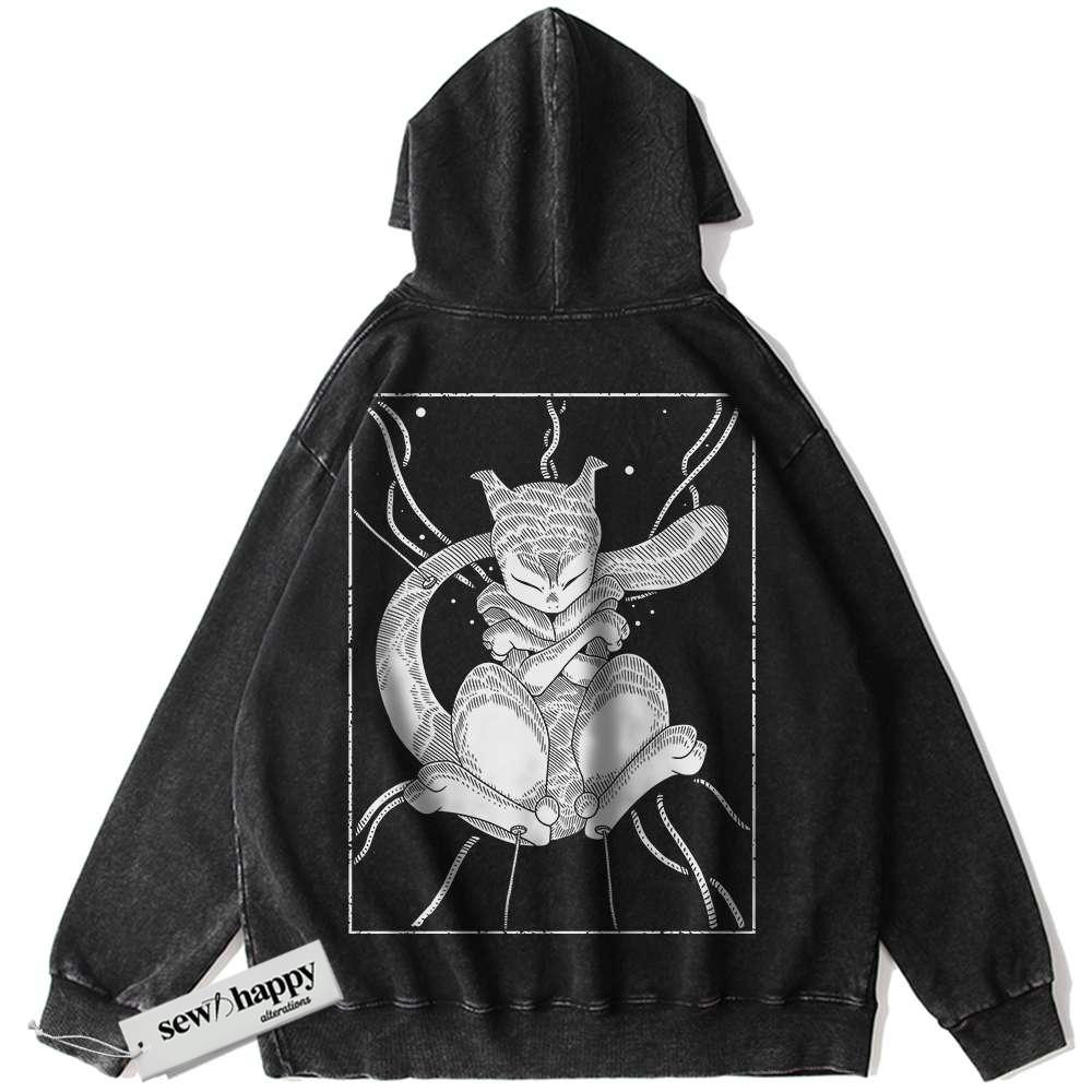 Wash Hoodie Mewtwo Hoodie, Pokemon Hoodie, Anime Hoodie, Vintage Hoodie