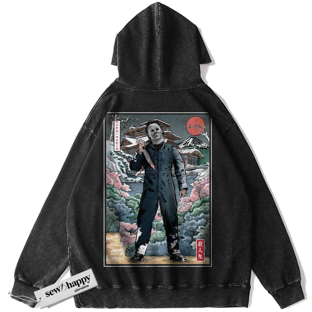 Wash Hoodie Michael Myers Hoodie, Halloween Hoodie, Horror Hoodie, Vintage Hoodie
