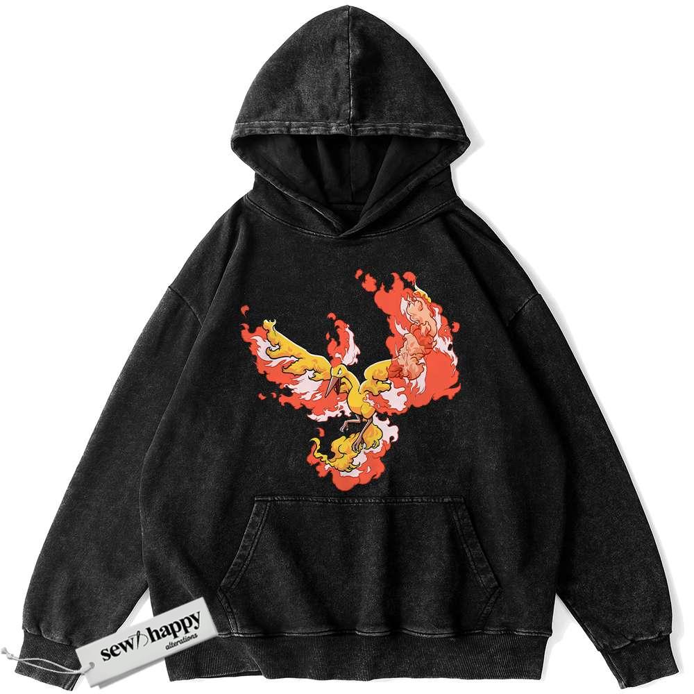 Wash Hoodie Moltres Hoodie, Pokemon Hoodie, Anime Hoodie, Vintage Hoodie