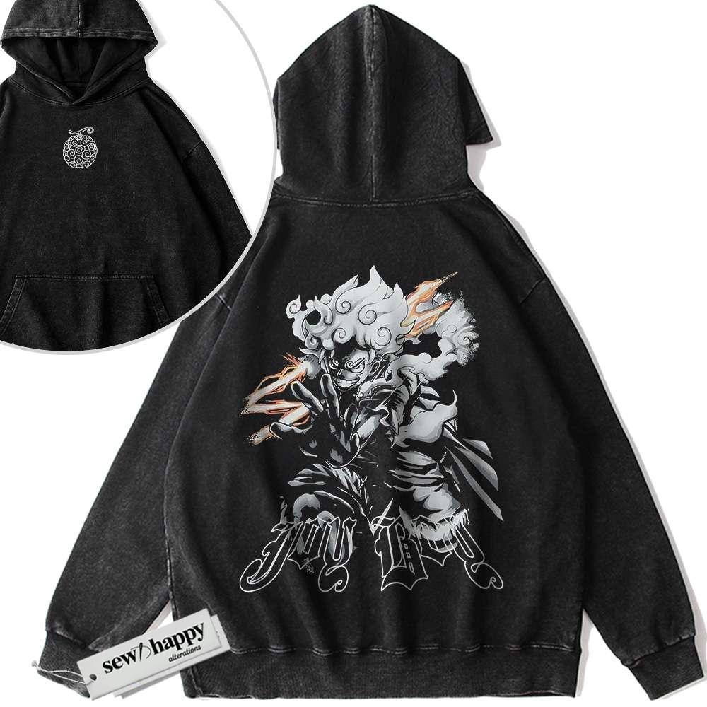 Wash Hoodie Monkey D Luffy Hoodie, One Piece Hoodie, Anime Hoodie, Vintage Hoodie 2-Sided