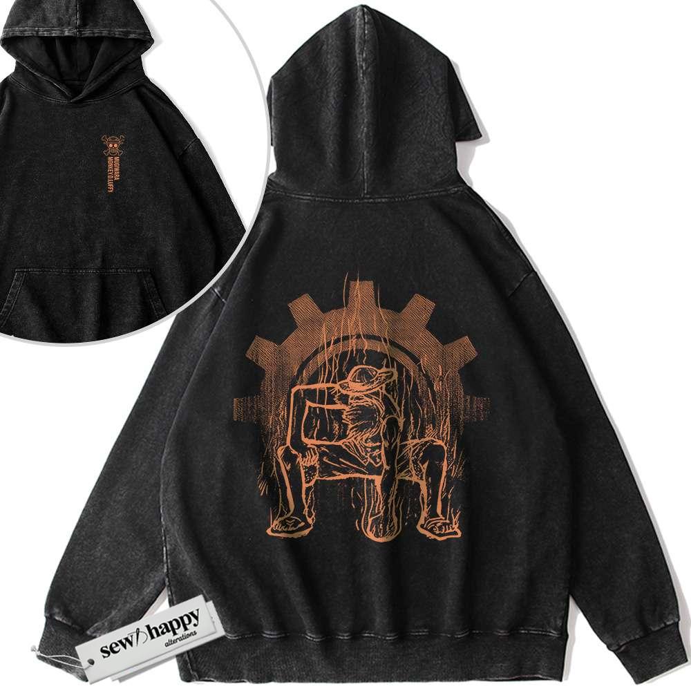 Wash Hoodie Monkey D Luffy Hoodie, One Piece Hoodie, Anime Hoodie, Vintage Hoodie 2-Sided