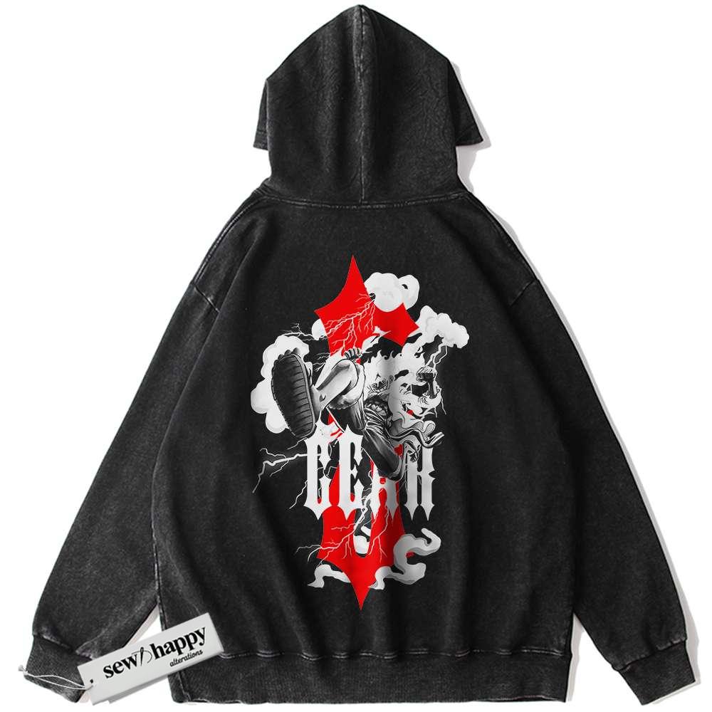 Wash Hoodie Monkey D Luffy Hoodie, One Piece Hoodie, Anime Hoodie, Vintage Hoodie